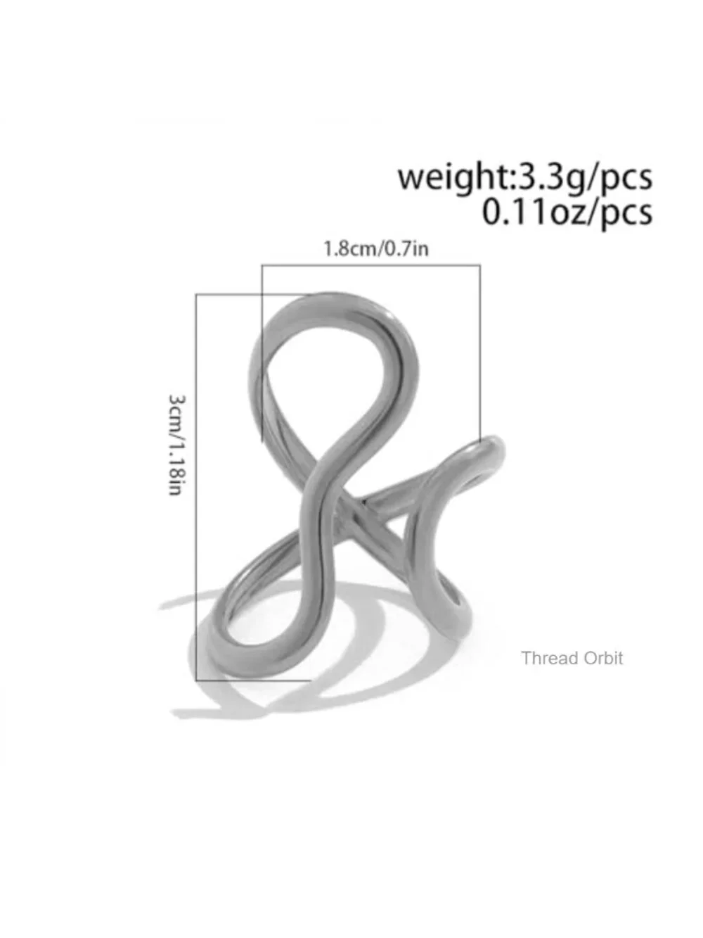Chunky Spiral Thumb Ring Adjustable Stainless Steel Statement Ring